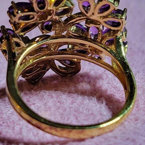 JTV Amethyst and White Topaz Ring Size 9 - Picture 6 of 6